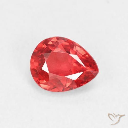 Saphir Rouge vif naturelle En forme de poire, 0.48 ct, VVS