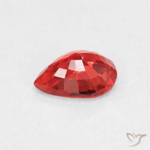 Saphir Orange rouge intense naturelle En forme de poire, 0.39 ct, VVS-VS
