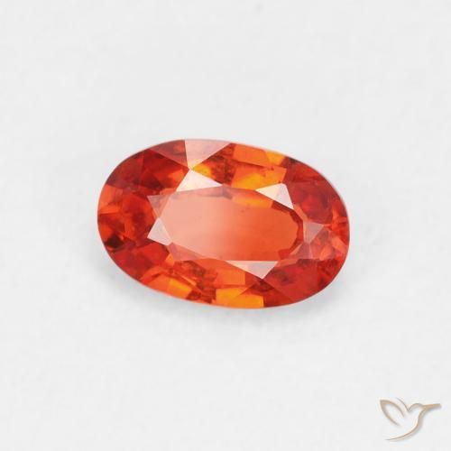 Saphir Orange rougeâtre naturelle ovale, 0.56 ct, VVS-VS