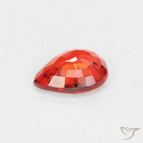 Saphir Orange rouge intense naturelle En forme de poire, 0.38 ct, VVS-VS