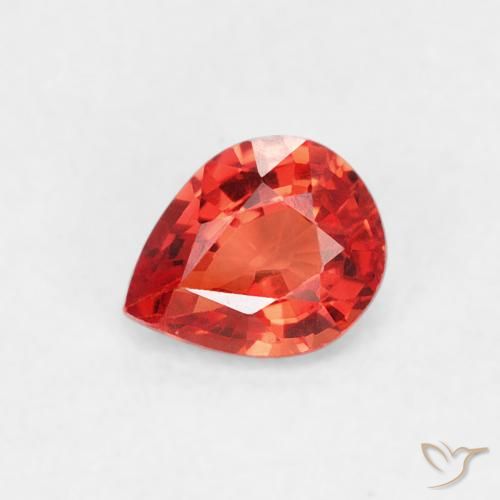 Saphir Rouge moyen naturelle En forme de poire, 0.43 ct, VVS-VS