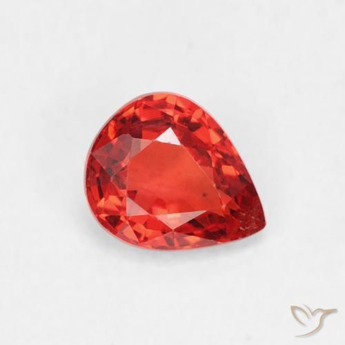 Saphir Rouge vif naturelle En forme de poire, 0.44 ct, VVS-VS