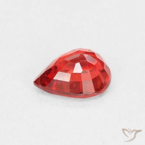 Saphir Rouge vif naturelle En forme de poire, 0.44 ct, VVS-VS