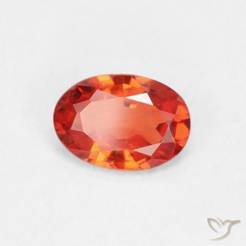 Saphir Orange rougeâtre naturelle ovale, 0.46 ct, VVS-VS