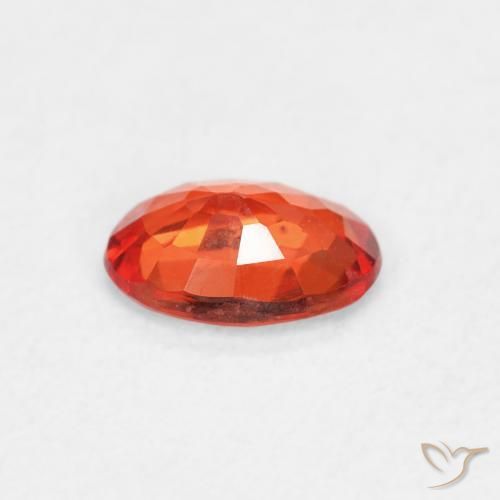 Saphir Orange rougeâtre naturelle ovale, 0.46 ct, VVS-VS