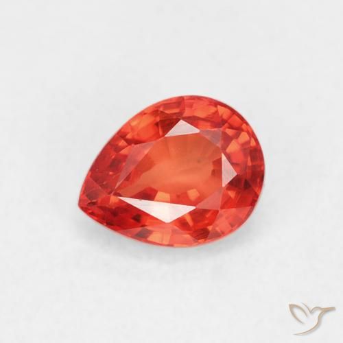 0.55ct Naturel Rouge moyen Saphir, En forme de poire, VVS-VS