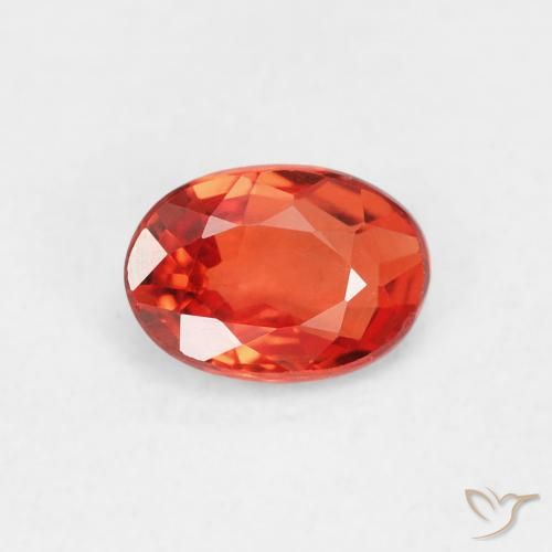 0.61ct Naturel Orange rougeâtre Saphir, ovale, VVS-VS