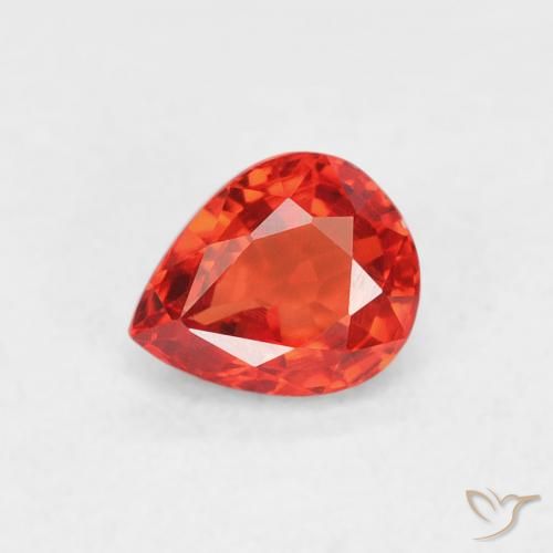 0.54ct Naturel Orange rouge intense Saphir, En forme de poire, VVS-VS