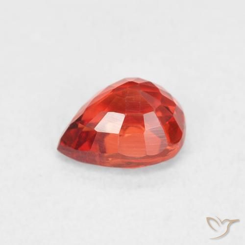 Saphir Orange rouge intense naturelle En forme de poire, 0.54 ct, VVS-VS