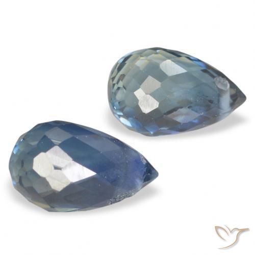 Shop natural 1.46ct Bleu vert Saphir gems, Briolette, from Tanzanie at GemSelect. In stock, global shipping!