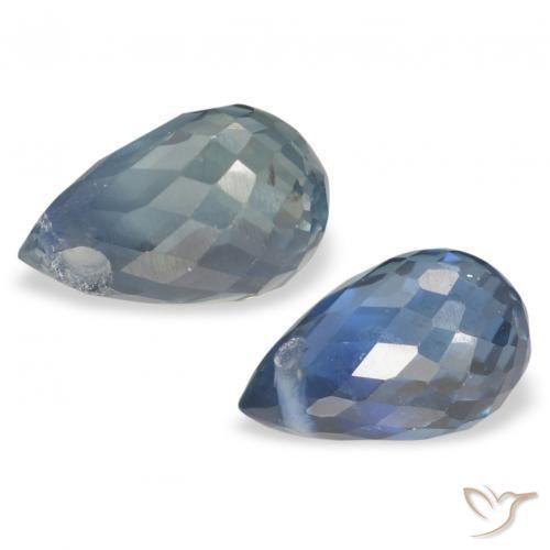 Shop natural 1.46ct Bleu vert Saphir gems, Briolette, from Tanzanie at GemSelect. In stock, global shipping!