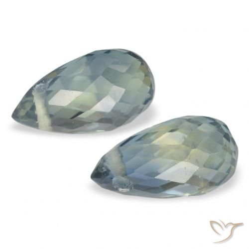 Shop natural 1.39ct Vert forêt pâle Saphir gems, Briolette, from Tanzanie at GemSelect. In stock, global shipping!