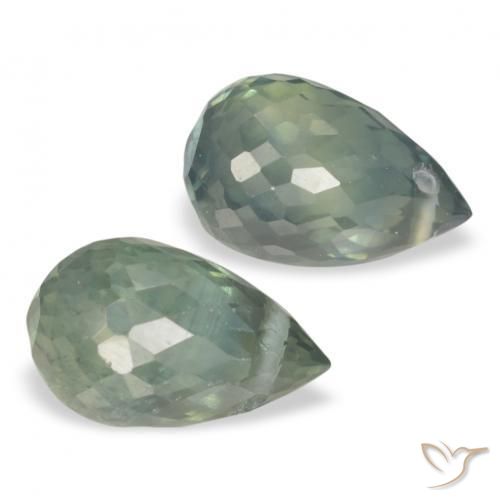 Shop natural 1.58ct Bleu vert moyen Saphir gems, Briolette, from Tanzanie at GemSelect. In stock, global shipping!