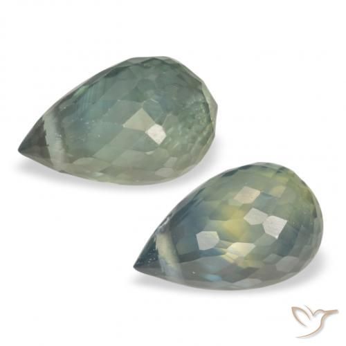 Shop natural 1.58ct Bleu vert moyen Saphir gems, Briolette, from Tanzanie at GemSelect. In stock, global shipping!