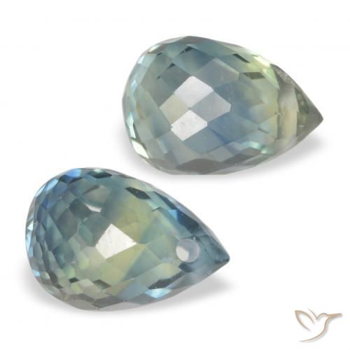 Shop natural 1.50ct Bleu vert Saphir gems, Briolette, from Tanzanie at GemSelect. In stock, global shipping!