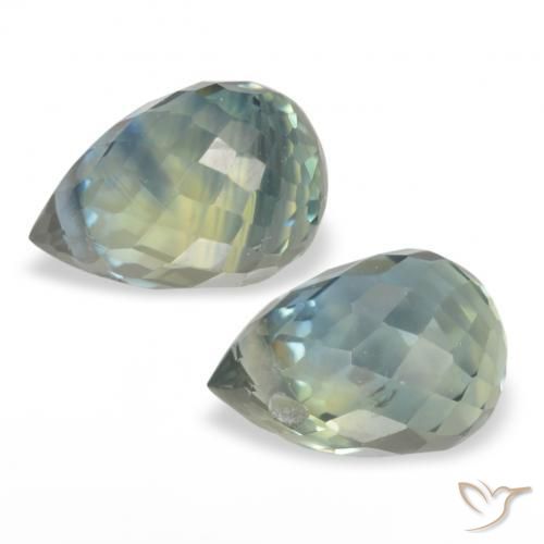 Shop natural 1.50ct Bleu vert Saphir gems, Briolette, from Tanzanie at GemSelect. In stock, global shipping!