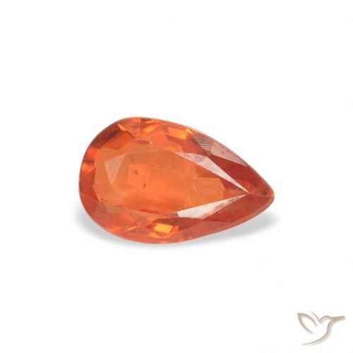 Saphir Orange moyen naturelle En forme de poire, 0.52 ct, VS