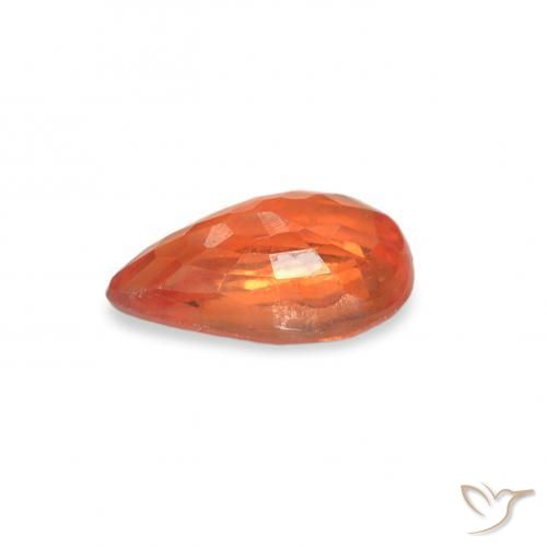 Saphir Orange moyen naturelle En forme de poire, 0.52 ct, VS
