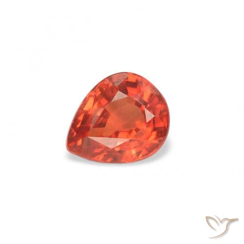 0.51ct Naturel Orange chaud Saphir, En forme de poire, VS