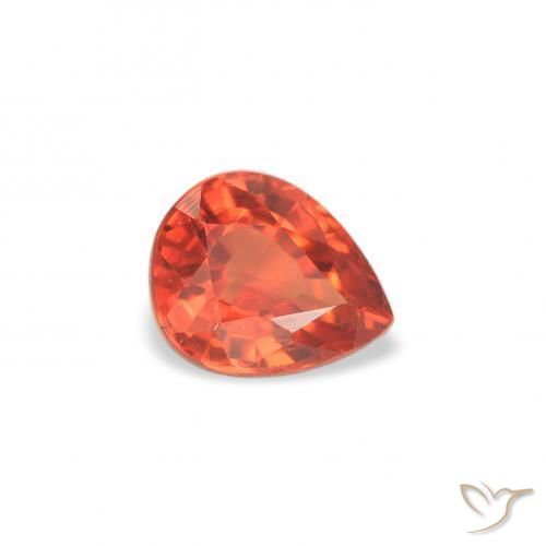Saphir Orange chaud naturelle En forme de poire, 0.51 ct, VS