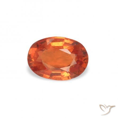 Saphir Orange moyen naturelle ovale, 0.46 ct, VS