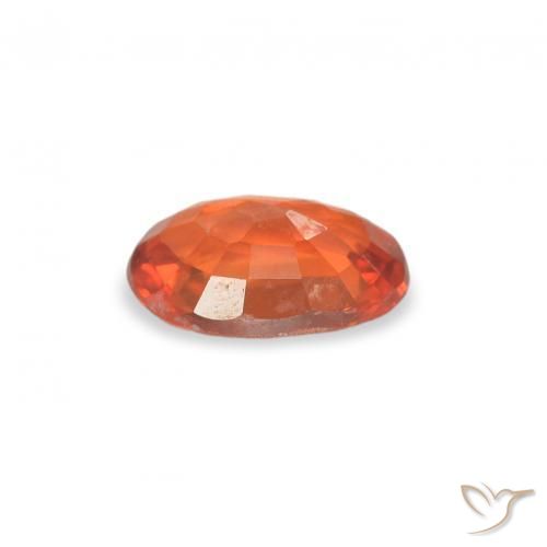 Saphir Orange moyen naturelle ovale, 0.46 ct, VS