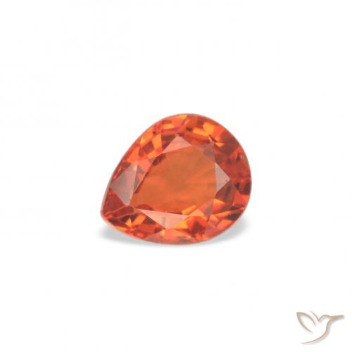 0.36ct Naturel Orange moyen Saphir, En forme de poire, VS