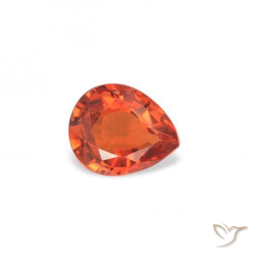 Saphir Orange moyen naturelle En forme de poire, 0.36 ct, VS