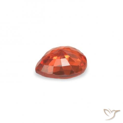 Saphir Orange moyen naturelle En forme de poire, 0.36 ct, VS