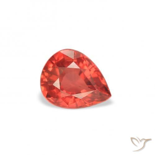 Saphir Rouge intense naturelle En forme de poire, 0.42 ct, VS
