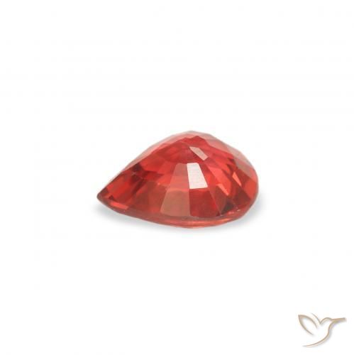 Saphir Rouge intense naturelle En forme de poire, 0.42 ct, VS