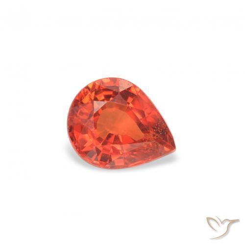Saphir Rouge intense naturelle En forme de poire, 0.46 ct, VS