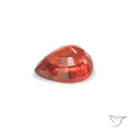 Saphir Rouge intense naturelle En forme de poire, 0.46 ct, VS