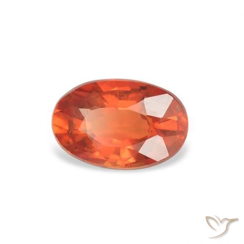 Saphir Orange feu naturelle ovale, 0.70 ct, VS