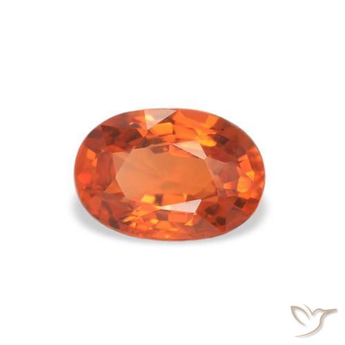 Saphir Orange feu naturelle ovale, 0.73 ct, VS