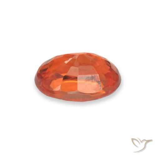 Saphir Orange feu naturelle ovale, 0.73 ct, VS