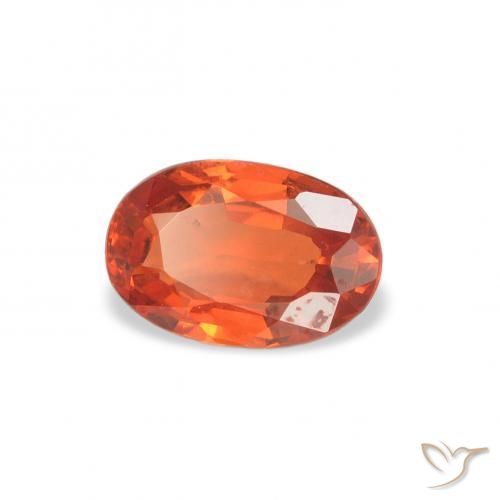 Saphir Orange feu naturelle ovale, 0.65 ct, VS