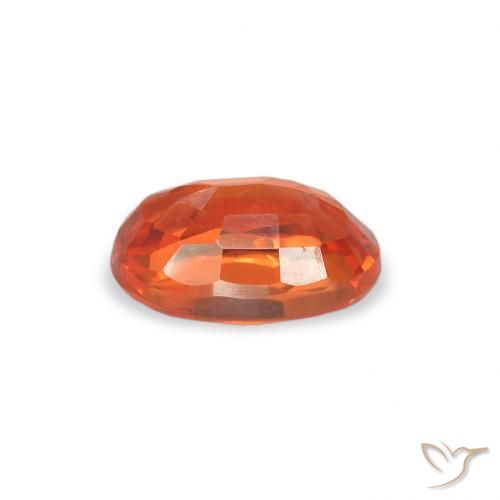 Saphir Orange feu naturelle ovale, 0.65 ct, VS