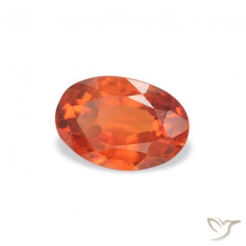 Saphir Orange moyen naturelle ovale, 0.60 ct, VS
