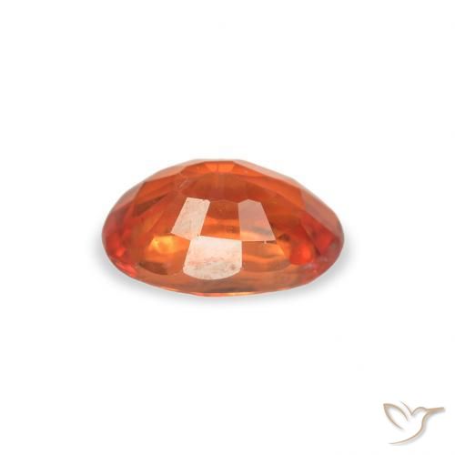 Saphir Orange moyen naturelle ovale, 0.60 ct, VS