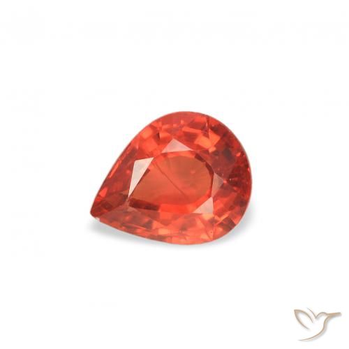 0.46ct Naturel Rouge moyen Saphir, En forme de poire, VS, Photo A