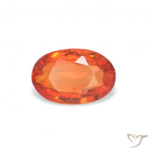 Saphir Orange moyen naturelle ovale, 0.54 ct, VS
