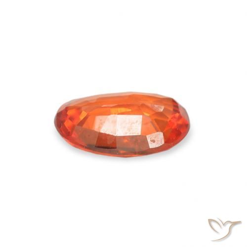 Saphir Orange moyen naturelle ovale, 0.54 ct, VS
