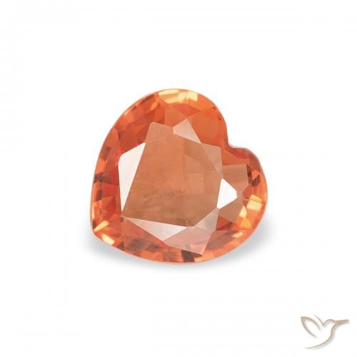 0.34ct Naturel Orange moyen Saphir, Cœur, VVS