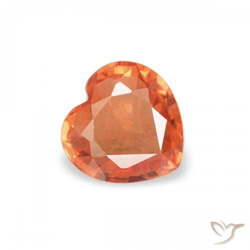 Saphir Orange moyen naturelle Cœur, 0.34 ct, VVS