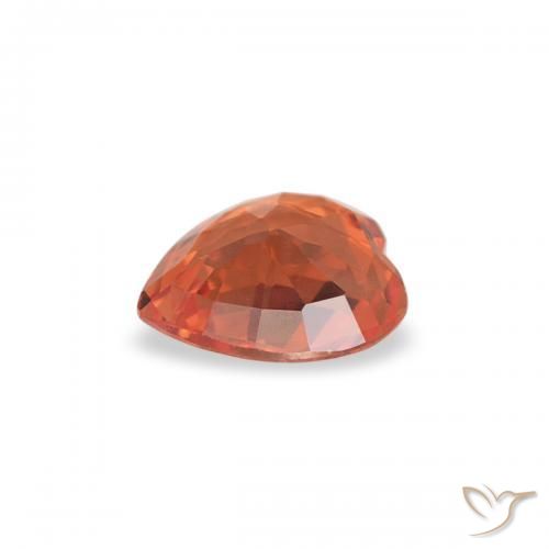 Saphir Orange moyen naturelle Cœur, 0.34 ct, VVS