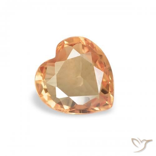 0.39ct Naturel Orange moyen Saphir, Cœur, VVS