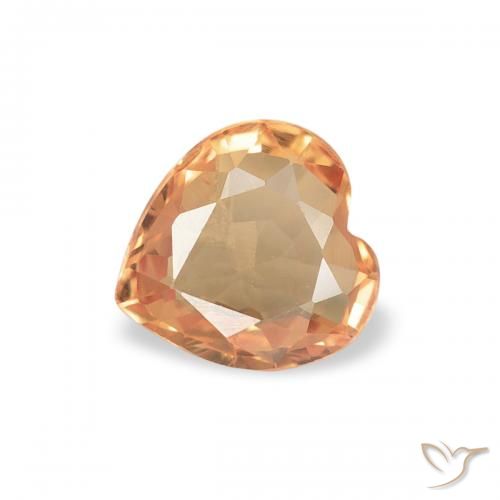 Saphir Orange moyen naturelle Cœur, 0.39 ct, VVS