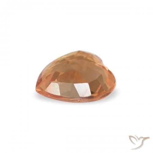 Saphir Orange moyen naturelle Cœur, 0.39 ct, VVS