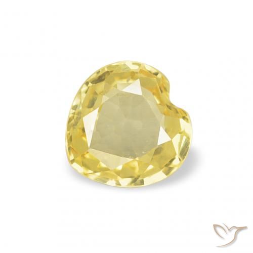 0.32ct Naturel Jaune moyen Saphir, Cœur, VVS